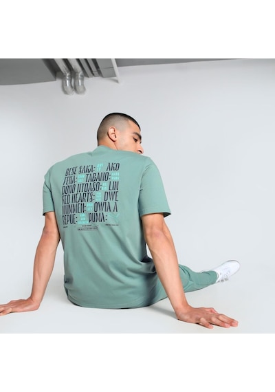 Puma Wardrobe Ess Graphic Tee Erkek Tişört Mavi