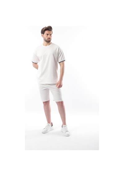 Madmext Ekru Basic Erkek Şort T-shirt Takımı E7307 Ekru