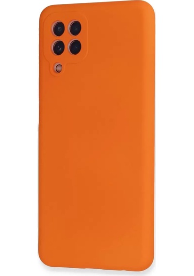 Newface Samsung Galaxy A22 Kılıf Nano İçi Kadife Silikon - Turuncu