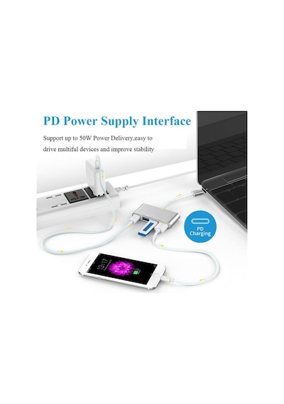Type-C 3.1 Usb Hub - Usb C to 2xUsb 2.0 , Usb 3.0 Çoklayıcı