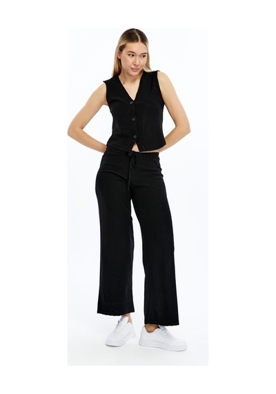 Selectmoda Kadın Kolsuz Triko Takım Siyah