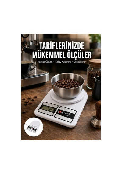 Hassas Ölçüm İçin Dijital Mutfak Tartısı 10 Kg Kapasiteli Yeni Nesil - Hs08372776-5823 Diğer