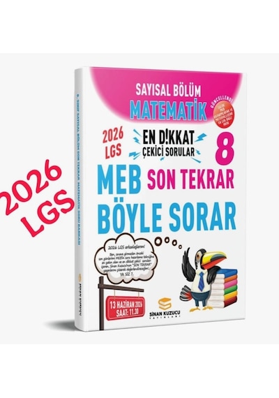 Sinan Kuzucu Yayınları 2026 Lgs Sayısal Bölüm Son Tekrar Matematik Soru Bankası