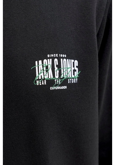 Jack & Jones Jack&jones 12298492 Jjaero Sweat Crew Neck Black Erkek Sweatshirt Siyah