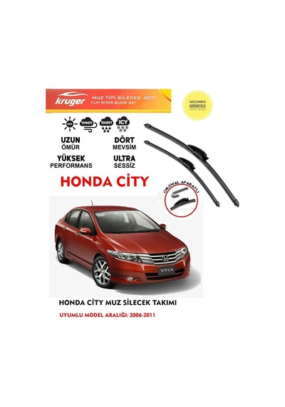 Honda City Cam Muz Silecek Silgi Silgeç Seti Benzinli 2006 - 2011 Arası