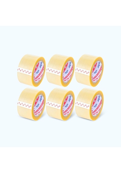 Nuga 57 Mm X 100 Mt Şeffaf Koli Bandı Hotmelt Red 6 Adet Diğer