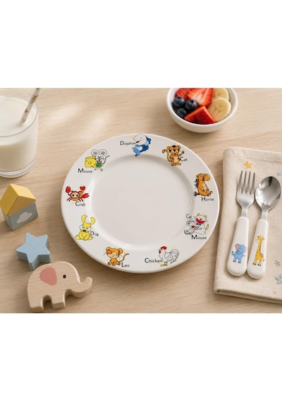 Tr Kids Banquet Porselen Düz Tabak, 21 Cm, İç Mekan Kullanımı İçin Diğer