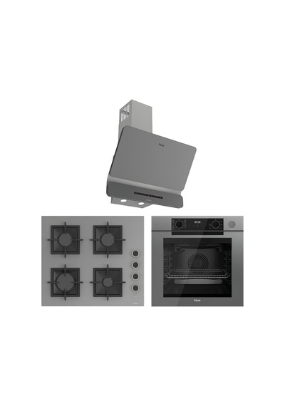 Ferre New Fryart - Steamart SC Serisi Ultra Sessiz Gri  QEP64CPR-SC208-D082-SA Ankastre Set
