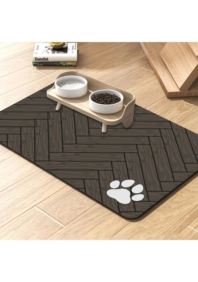 Matgo Pati Parke Desenli Kahverengi Beslenme Matı Mama Paspası 50 x 70 CM