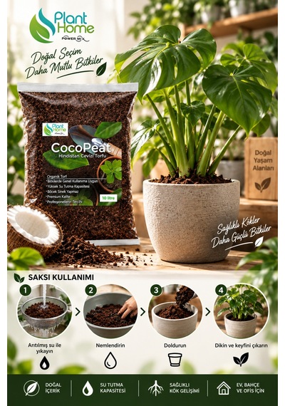 10 Litre Hindistan Cevizi Torfu %100 Doğal Torf - Cocopeat Hindistan Cevizi Lifi Diğer