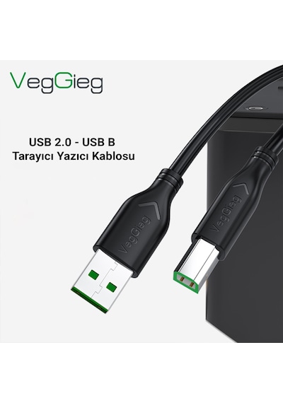 Veggieg Usb B Printer Tarayıcı Yazıcı Data Kablosu 10 Metre