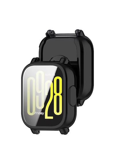 Adige Xiaomi Redmi Watch 5 Active Kasa Koruyucu Ekran Koruyuculu Silikon Siyah