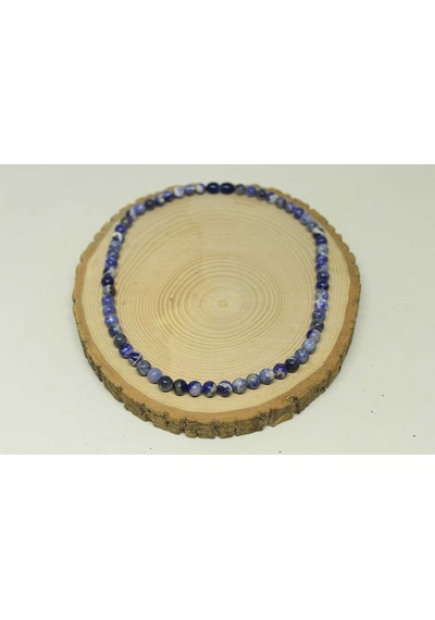 Sodalit Taşı Royal Kolye 6mm (Klipsli) Altın