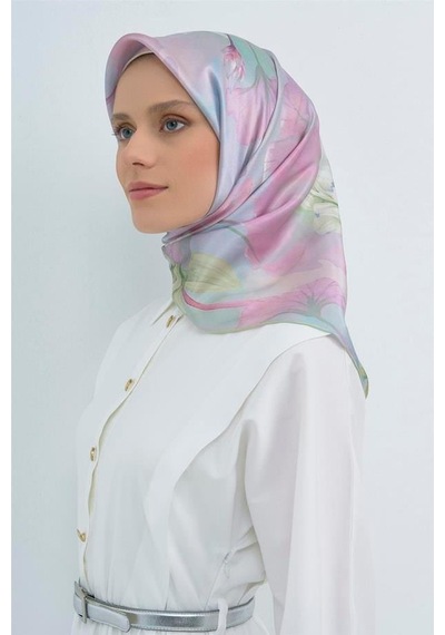 Armine İpek Eşarp 2026 Yaz - 9505-82 Mavi Yeşil Sura