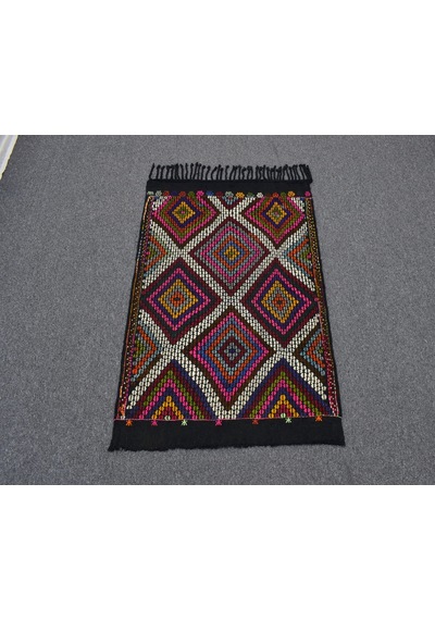 Zehra Abla Halı El Dokuması Geometrik Model Karapınar Yörük Cecim Yün Kilim 7166 Çok Renkli