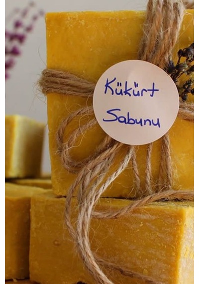 Kükürt Sabunu Hatay El Yapımı %100 Organik Doğal Sabun 1 Kalıp 130 Gram Acı Badem