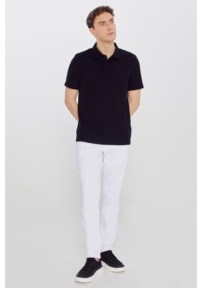 AC&Co / Altınyıldız Classics Erkek Sıyah %100 Pamuk Slim Fit Dar Kesim Polo Yaka Jakarlı Triko Tişört SIYAH AC&Co / Altınyıldız Classics Erkek Sıyah %100 Pamuk Slim Fit Dar Kesim Polo Yaka Jakarlı Triko Tişört SIYAH