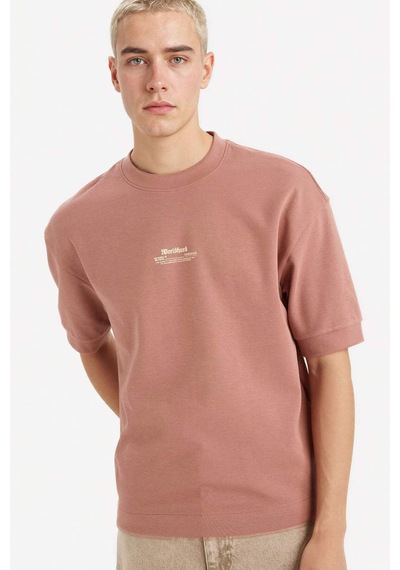 Defacto Nefes Alabilen Loose Fit Baskılı Tişört F8147ax26spbr496 Bordo-br496