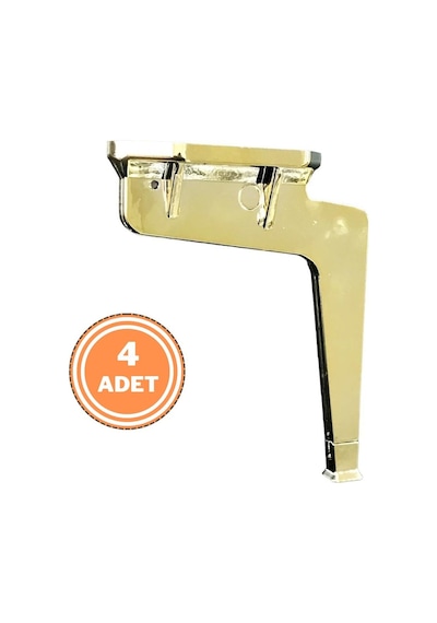 4 Adet Kaz Lüks Mobilya Koltuk Ayağı Metal Altın Sarı 17 Cm