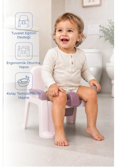 Babyjem Afacan Lazımlık Ergonomik Tuvalet Eğitimi Yardımcısı Soft Pembe