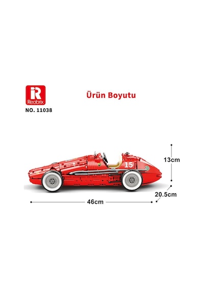 Reobrix Technic 11038 Ferrari 500 F2 Araba Yaratıcı Yapı Blok Seti Building Blocks - 1809 Parça