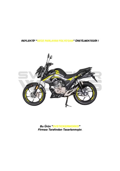 Mondial Drift L Gece Parlayan Sticker Set Paketi Jant li Sarı