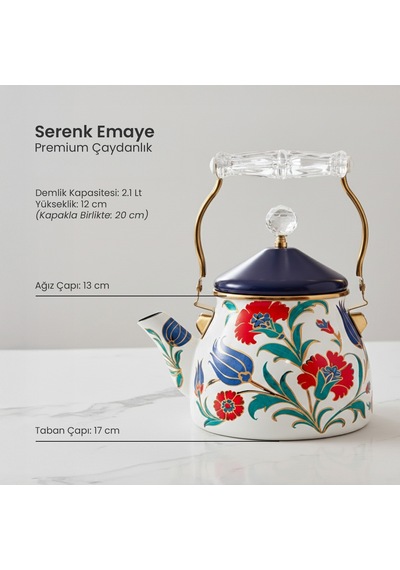 Serenk Premium Emaye Çaydanlık 3.2 Lt Çok Renkli