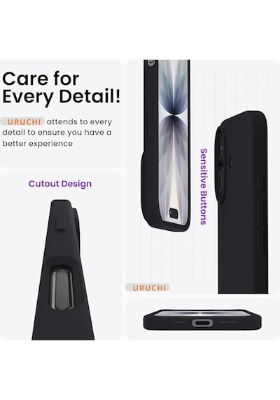 Apple iPhone Uyumlu Lansman Kılıf Ince Sıvı Silikon 3 Katmanlı Tam Kaplamalı Yumuşak Jel Kauçuk Telefon Kılıfı Siyah 11 Diğer
