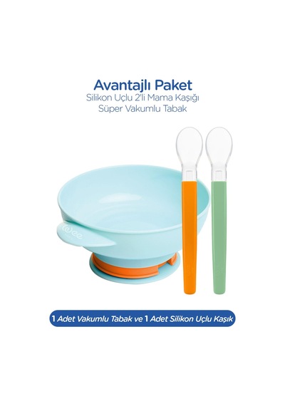 Wee Baby Süper Vakumlu Tabak ve 2'li Mama Kaşığı
