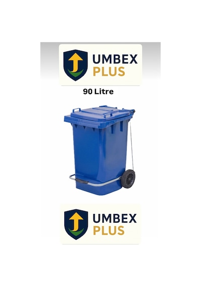 Umbex Tıbbi Atık Plastik Pedallı Çöp Konteyneri 90 Litre Plastik Konteyner - A Isıya Karşı Dayanıklı Mavi