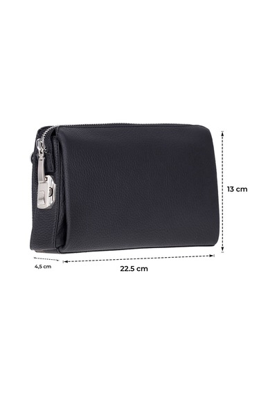 Unbranded Forte Wrist Ash Smoke Unisex Kilitli Clutch Çanta Siyah - Gri