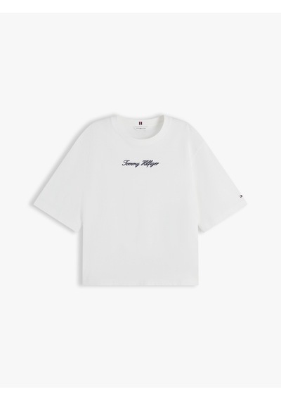 Tommy Hilfiger Classıc Scrıpt Trapeze Tee Kadın Beyaz T-shirt - Ww0ww50948
