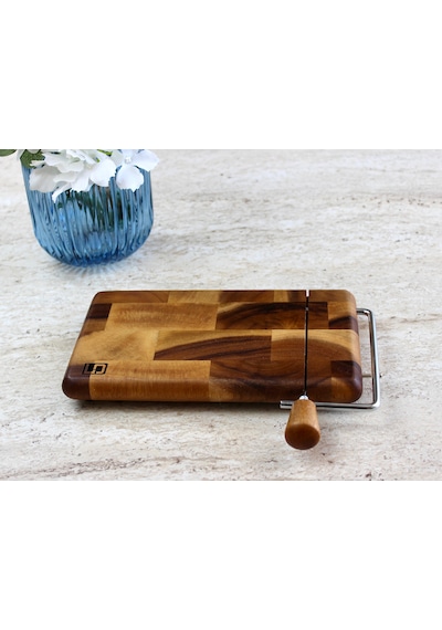 Doğal Akasya Ağacı Telli Peynir Kesme Tahtası Ve Sunum Tabağı 24x15 Cm Doğal Ahşap Rengi