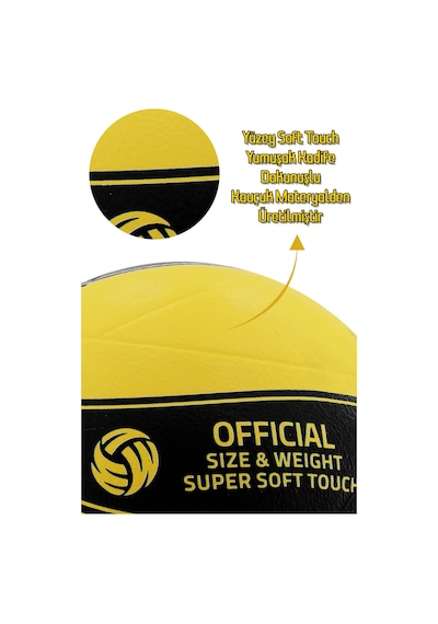 Voleybol Topu Pompalı Dahil Set Kauçuk Beta Dikişsiz Yekpare Üretim Siyah Mavi