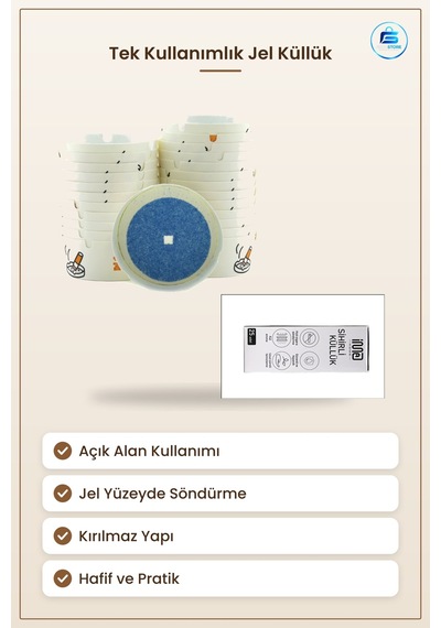 Tek Kullanımlık Jel Küllük İzmarit Söndürücü Kül Tablası A