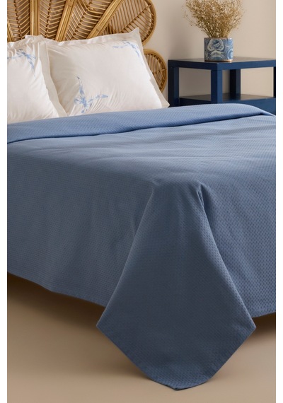 Karaca Home Ardelle Çift Kişilik %100 Pamuk Pike Takımı Mavi