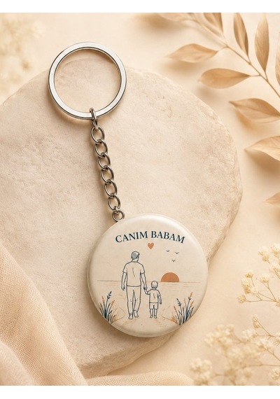 Babalar Günü Hediyesi Canım Babam Kartlı Anahtarlık 44 Mm Pvc Kaplı Metal Açacaklı
