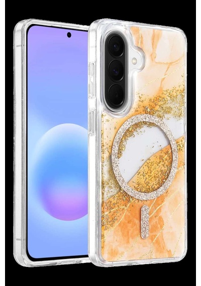 Onegif Galaxy A37 5g Lotus Simli Magsafe Kapak - Turuncu