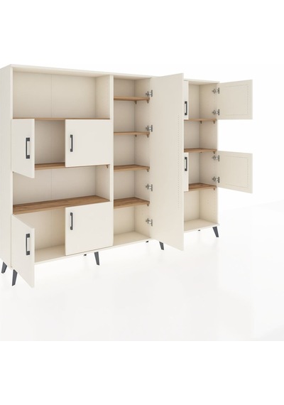 Arges Dolap 10 Raflı 9 Kapaklı 220x30x163 Aytaşı-aytaşı/çam Aytaşı-aytaşı/çam