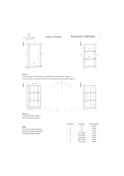 Classy 108yagmur 3 Raflı Kitaplık Atlantik Çam