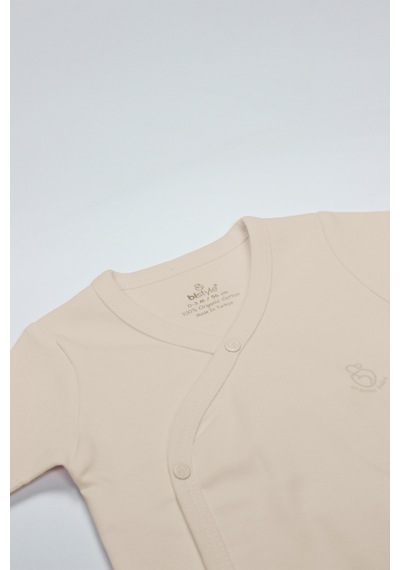 Bistyle Organik Natural Basic Style Kruvaze Yarım Kol Body Bs17101 Bej