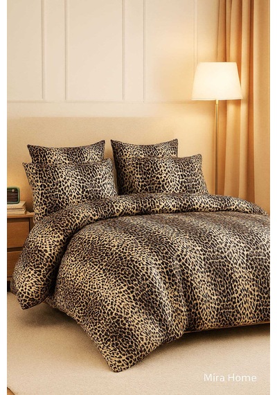 Çift Kişilik Pamuklu Nevresim Takımı Wild Leopard - Seçenek: 45 Çok Renkli