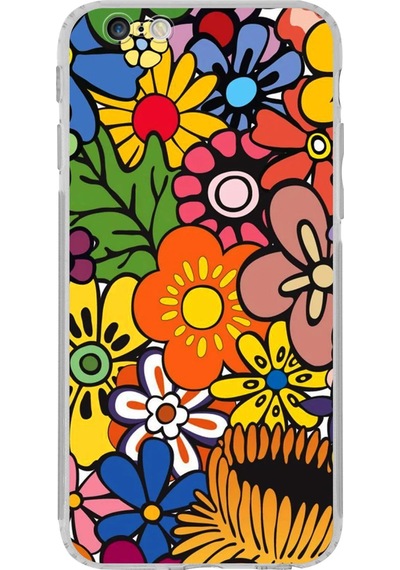 Apple Uyumlu iPhone 6s İle Retro Color 2 Kamera Korumalı Şeffaf Kılıf