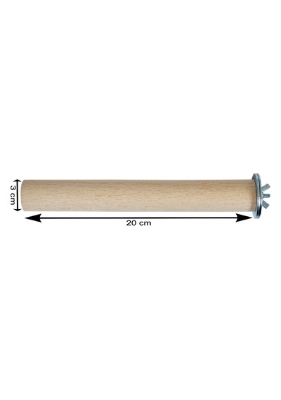 Ahşap Papağan Kuş Tüneği Boy 20 cm Çap 3 cm