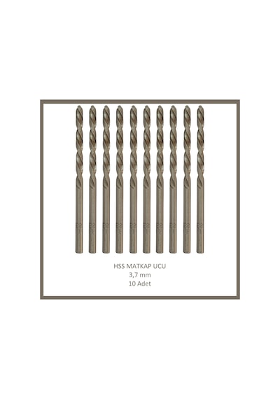 Hss Matkap Ucu 3,7 Mm, Metal, Ahşap, Plastik İçin 10 Adet