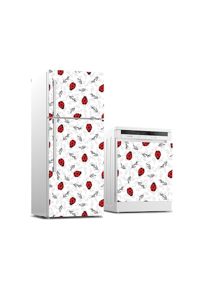 Buzdolabı Ve Bulaşık Makinası Beyaz Eşya Sticker Kaplama Uğur Böceği