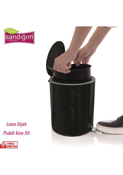 Primanova Lenox Pedallı Çöp Kovası 5 Lt Bej Beyaz