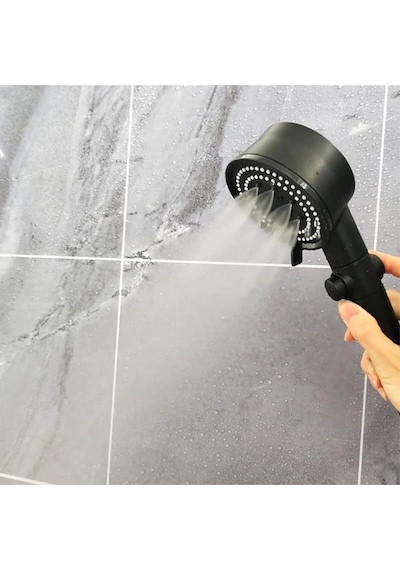 Duş Başlığı Turbo Fan 5 Fonksiyonlu Duş Başlığı El Duşu Handshower, Siyah 1.sınıf Kaliteli Genel