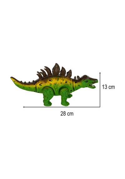 Sesli Işıklı Yürüyen Dinazor Oyuncak Stegosaurus Pilli Hareketli Büyük Boy Erkek Çocuk Oyuncak 28 Cm
