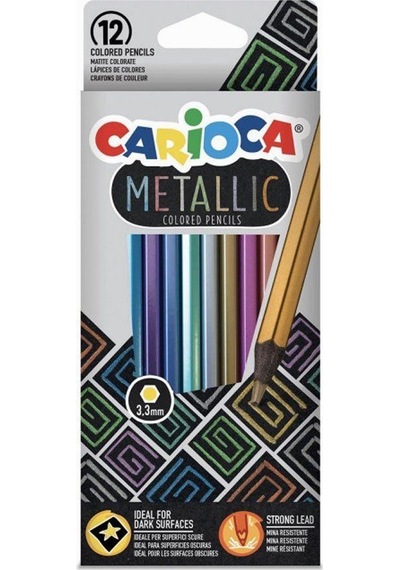 Carioca 12 Renk Metalik Kuru Boya Seti Çok Renkli